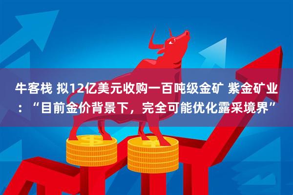牛客栈 拟12亿美元收购一百吨级金矿 紫金矿业：“目前金价背景下，完全可能优化露采境界”
